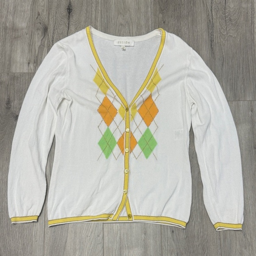 Vintage Escada Argyle Cardigan